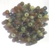 100 4x6mm Green Marble Mix Crow Beads